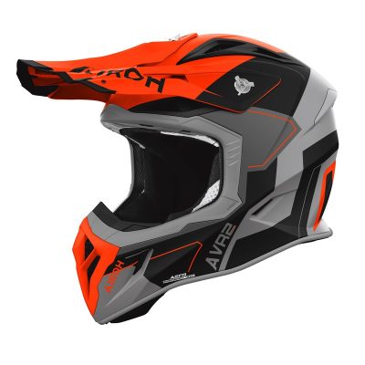 Kask motocyklowy Airoh Aviator Ace 2 Shield Orange Matt widziany z boku