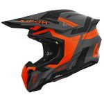 Kask motocyklowy Airoh Twist 3 w kolorze pomarańczowo-czarnym, widok z boku