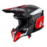 Kask motocyklowy Airoh WRAAAP Conquer Red Gloss widziany z boku.