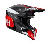 Czerwono-czarny kask motocyklowy Airoh Wraap Conquer z boku